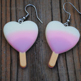 Large Heart gradient popsicle earrings