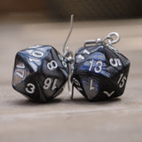 20 Sided single color pearl swirl RPG dice earrings  - 20mm