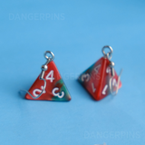 Blood Vine swirl RPG dice earrings