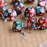 Blood Vine swirl RPG dice earrings