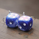 Bubblegum Swirl swirl RPG dice earrings