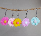 Glitter Daisies flowers earrings