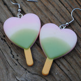 Large Heart gradient popsicle earrings