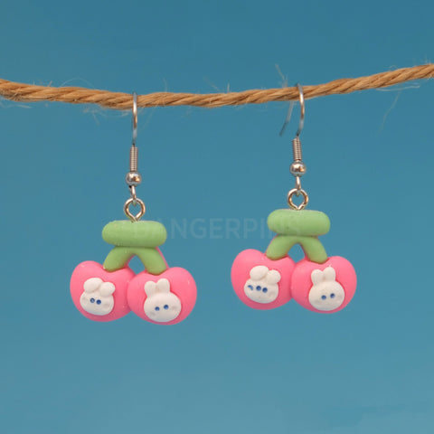 Lovely Little Cherry Bunnies earrings