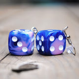 Pearl swirl dice earrings  - 16mm