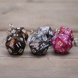 20 Sided single color pearl swirl RPG dice earrings  - 20mm