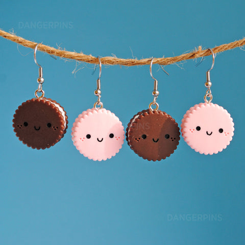 2 pair set of Cream Cookie pals earrings