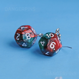 Blood Vine swirl RPG dice earrings