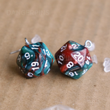 Blood Vine swirl RPG dice earrings