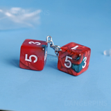 Blood Vine swirl RPG dice earrings