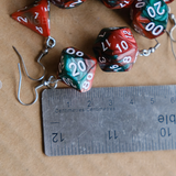 Blood Vine swirl RPG dice earrings