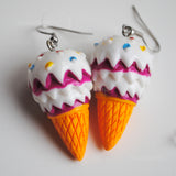 Large Greedyguts ice cream cones earrings