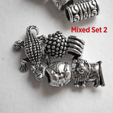 Set of 5 Mixed Viking / Celtic beads, silver, alloy braid. vikings beard dreadlocks charms