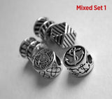 Set of 5 Mixed Viking / Celtic beads, silver, alloy braid. vikings beard dreadlocks charms