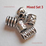 Set of 5 Mixed Viking / Celtic beads, silver, alloy braid. vikings beard dreadlocks charms