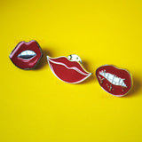 Set of 3 Hot Lips hard enamel pins