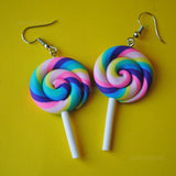 Rainbow Lollipop polymer Earrings