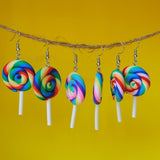 Rainbow Lollipop polymer Earrings