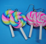 Rainbow Lollipop polymer Earrings