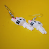 Cute White Cat resin earrings