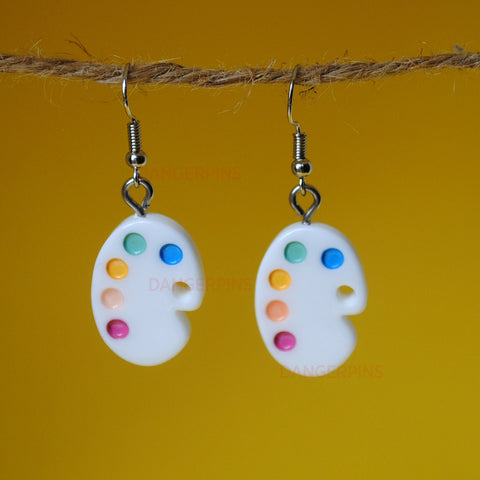 Artist paint pallette earrings