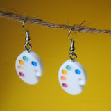 Artist paint pallette earrings