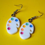 Artist paint pallette earrings