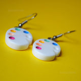 Artist paint pallette earrings