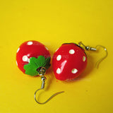 Cartoon Strawberry earrings - cute kawaii