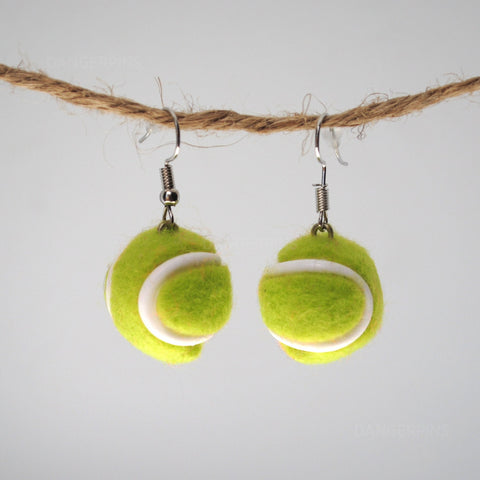 Tennis ball earrings