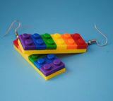 Rainbow Brick blocks earrings