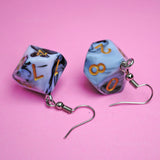 D10 Pearl swirl dice earrings  - 20mm