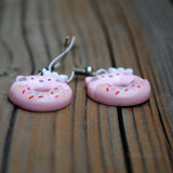 Pink Kitten donut earrings