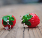 Two tone Strawberry earrings