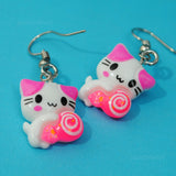 Small Cat Kitten candy guardians earrings