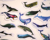 90 small paper Whale stickers