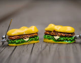 Sub sandwich earrings