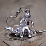 Silver color Astronaut earrings