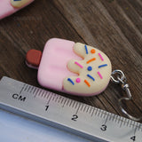 Frosted sprinkles strawberry pink popsicle earrings :)