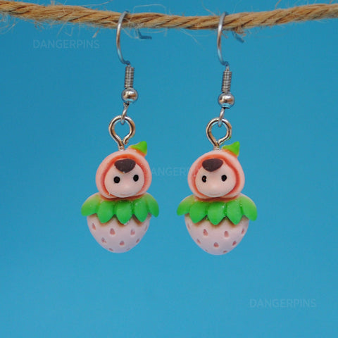 Small Strawberry girl earrings