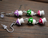 Micro mushroom cascades earrings