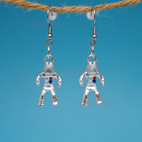 Silver color Astronaut earrings