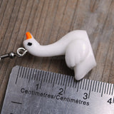 White Goose Geese earrings