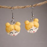 Happy anime girl heads earrings :)