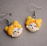 Happy anime girl heads earrings :)