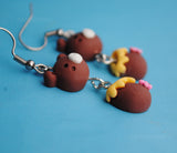 Honey thief bears earrings