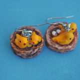 Birds in a nest earrings