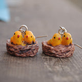 Birds in a nest earrings