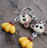 Cheeky Monkey banana rascals earrings