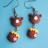 Honey thief bears earrings